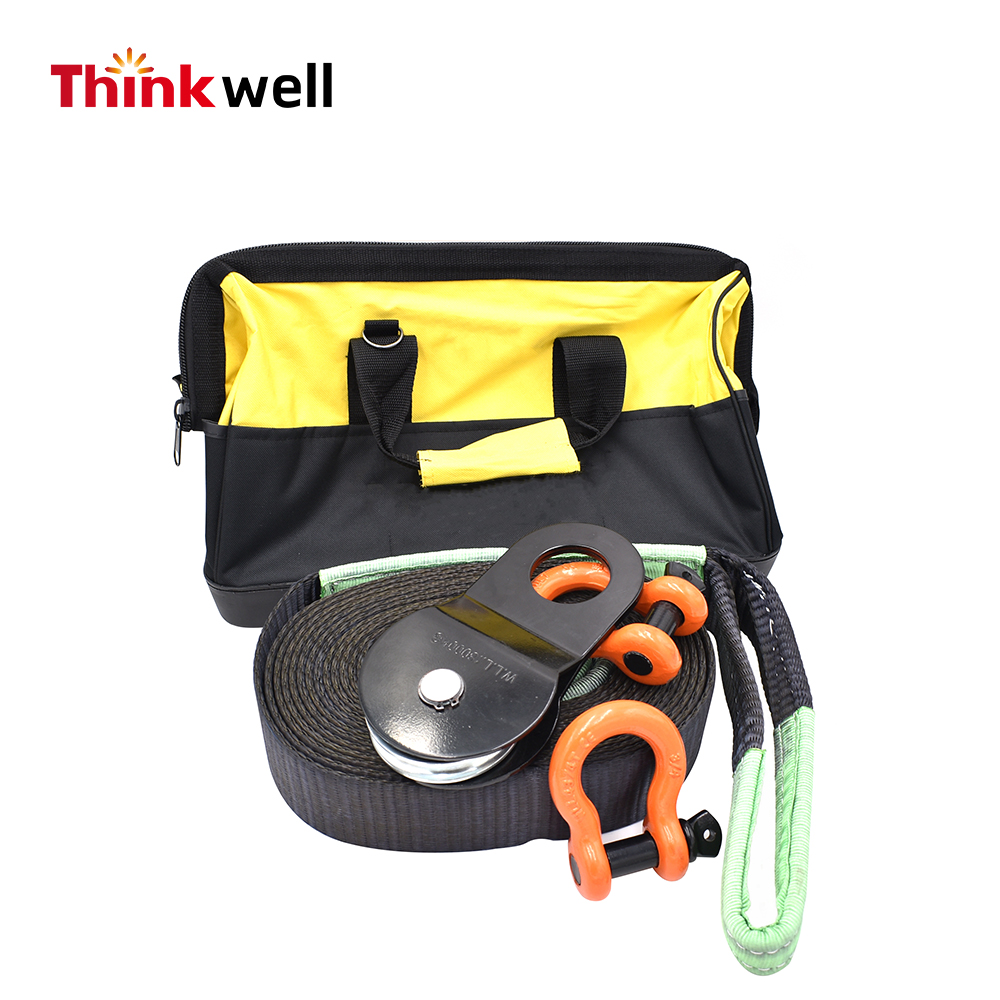 Tow Strap Recovery Kit With Shackle And Tow Strap